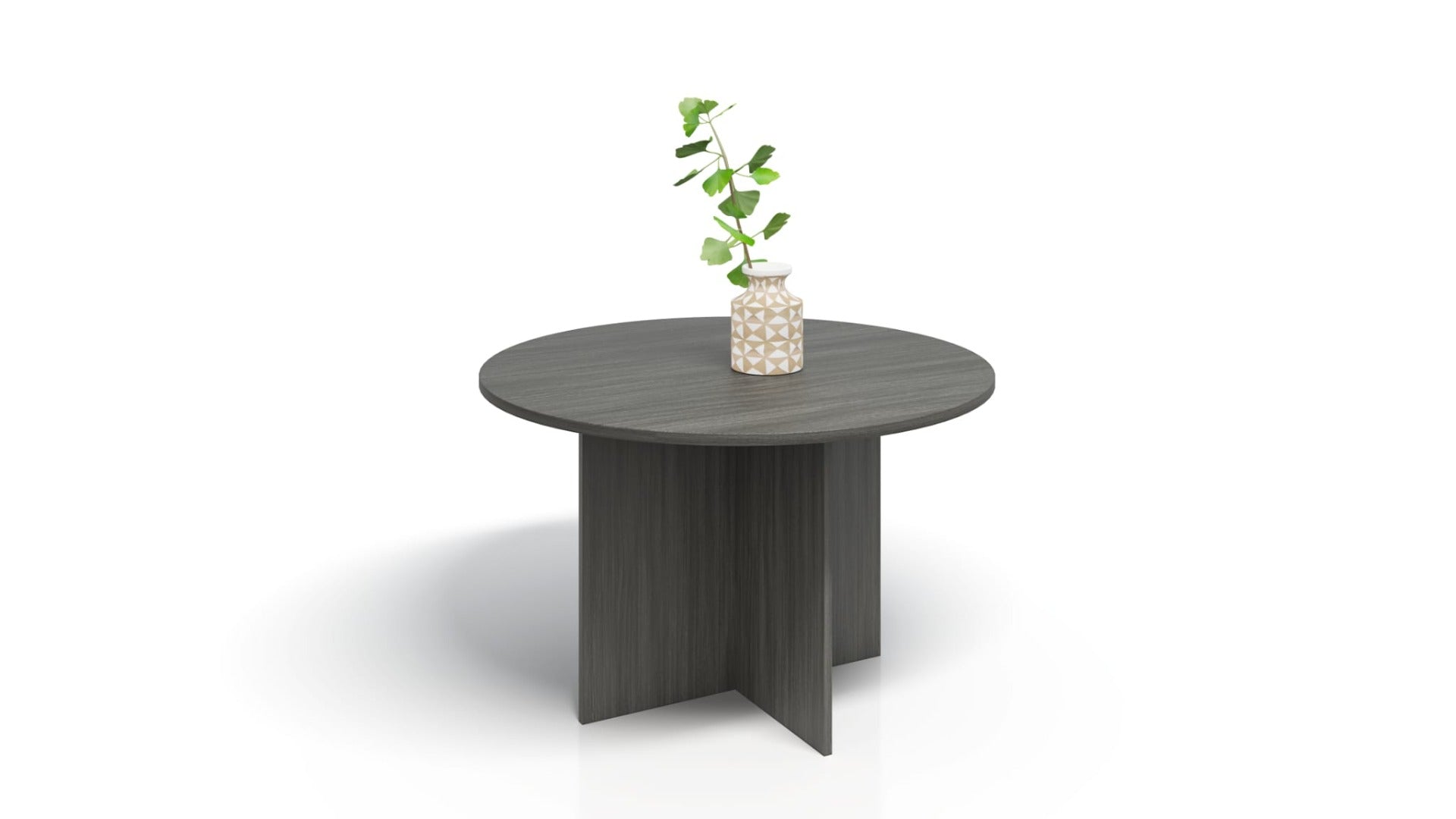 Modern Grey Oak Round Meeting Table - DG04-1200